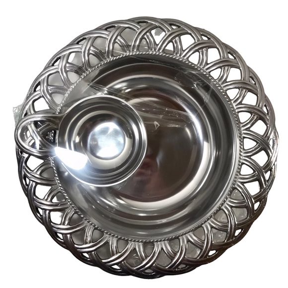 WILTON ARMETALE Harvest Chip & Dip Bowl Medium #470186 Aluminum Serveware NWT - Picture 12 of 12